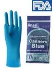 ถุงมือยาง Ansell รุ่น Canners Blue